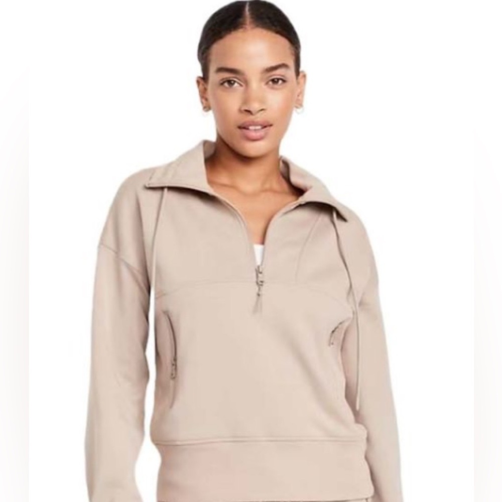 Old Navy Active Dynamic Beige Fleece Pullover Size M